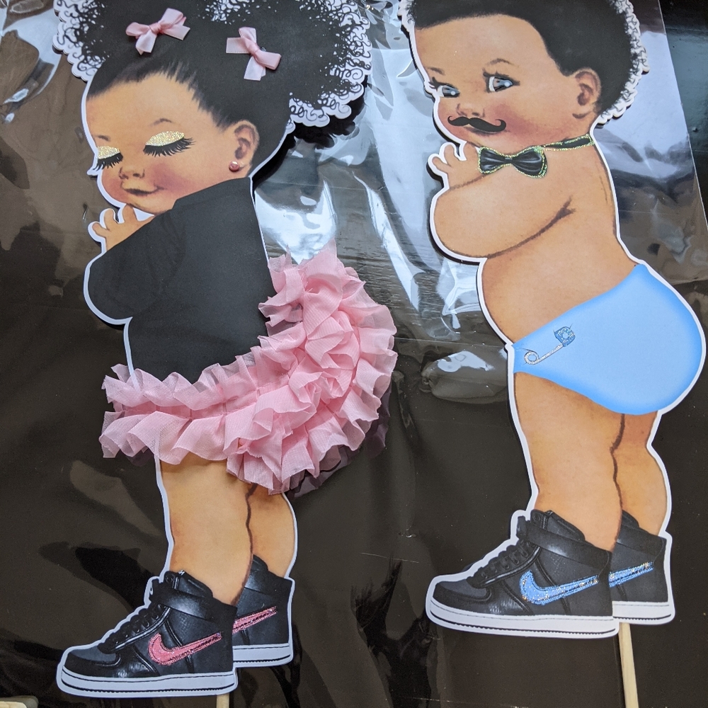 Gender Reveal Supplies sold separately from cover!